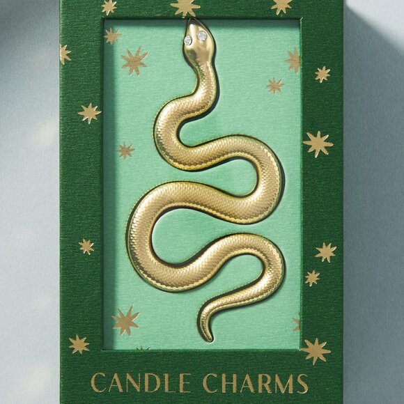 Anthropologie Snake Serpent Gold Tone Candle Charm - New in Box - Picture 2 of 3